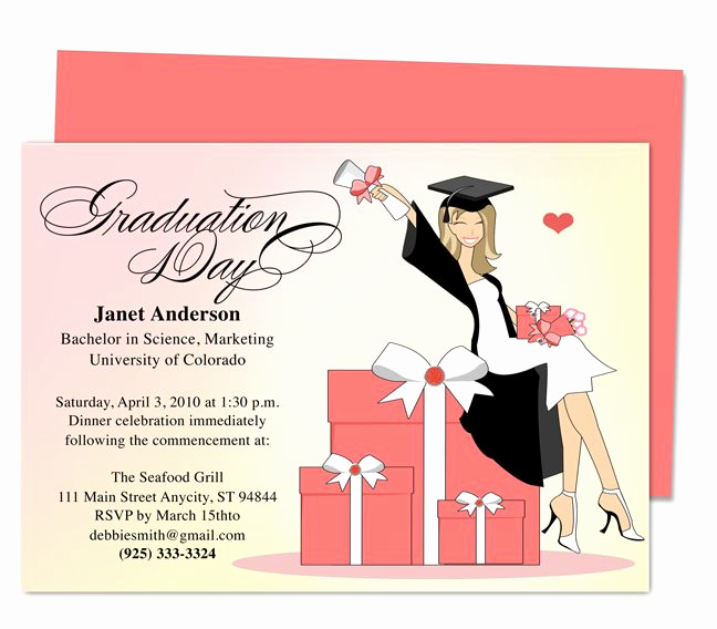 Graduation Ceremony Invitation Card Inspirational Best 46 Printable Diy Graduation Announcements Templates