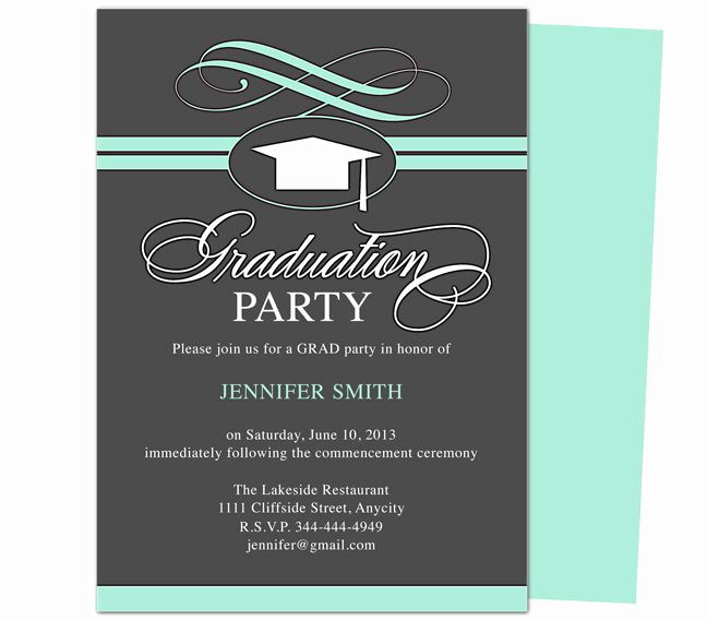 Graduation Ceremony Invitation Templates Beautiful Graduation Party Invitation Templates Swirl Graduation