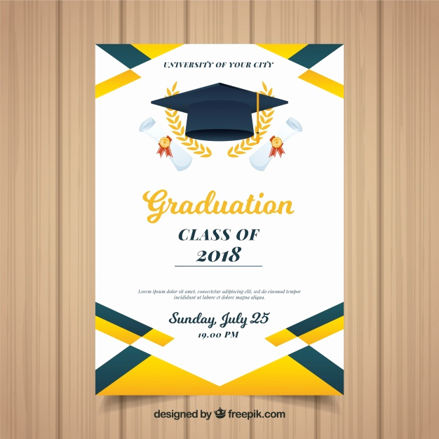 Graduation Ceremony Invitation Templates Unique Colorful Graduation Invitation Template with Flat Design