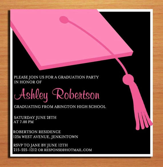 Graduation Invitation Cards Free New Pink Clapboard Hat Graduation Party Invitation Cards Printable