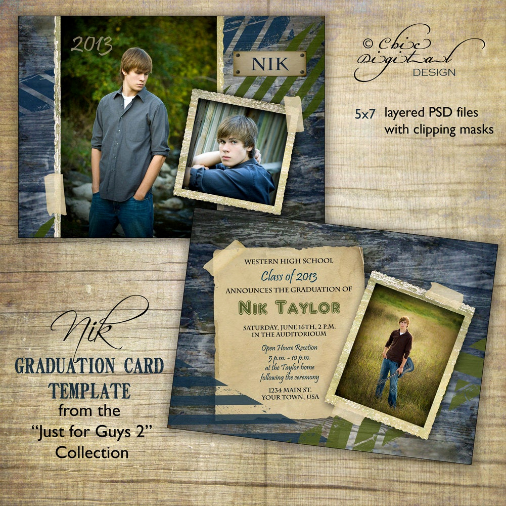 Graduation Invitation Cards Samples Inspirational Graduation Announcement Card Template for Photographers Just