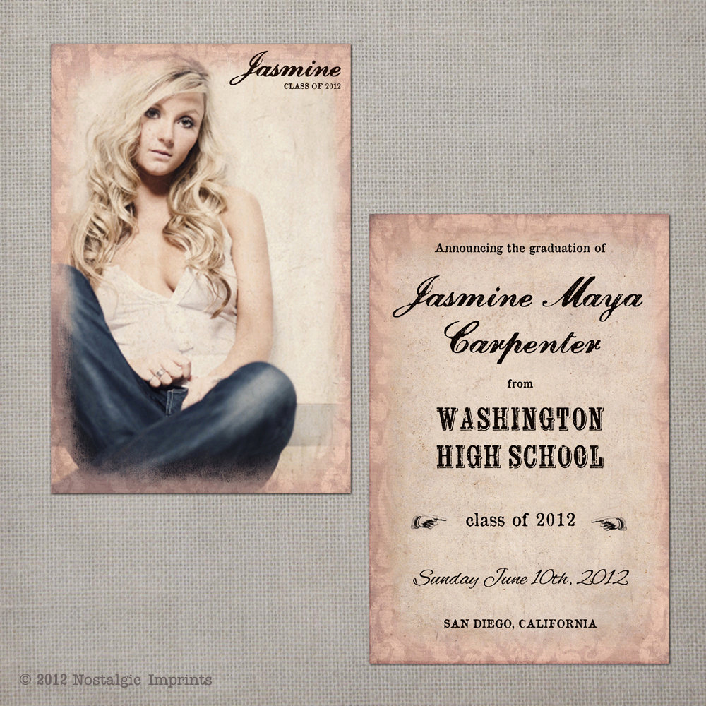 Graduation Invitation Name Cards Awesome Graduation Announcement Senior Graduation Announcement