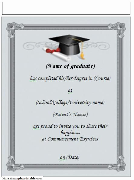 Graduation Invitation Template Word Beautiful Printable Graduation Announcement Invitation Yep I M