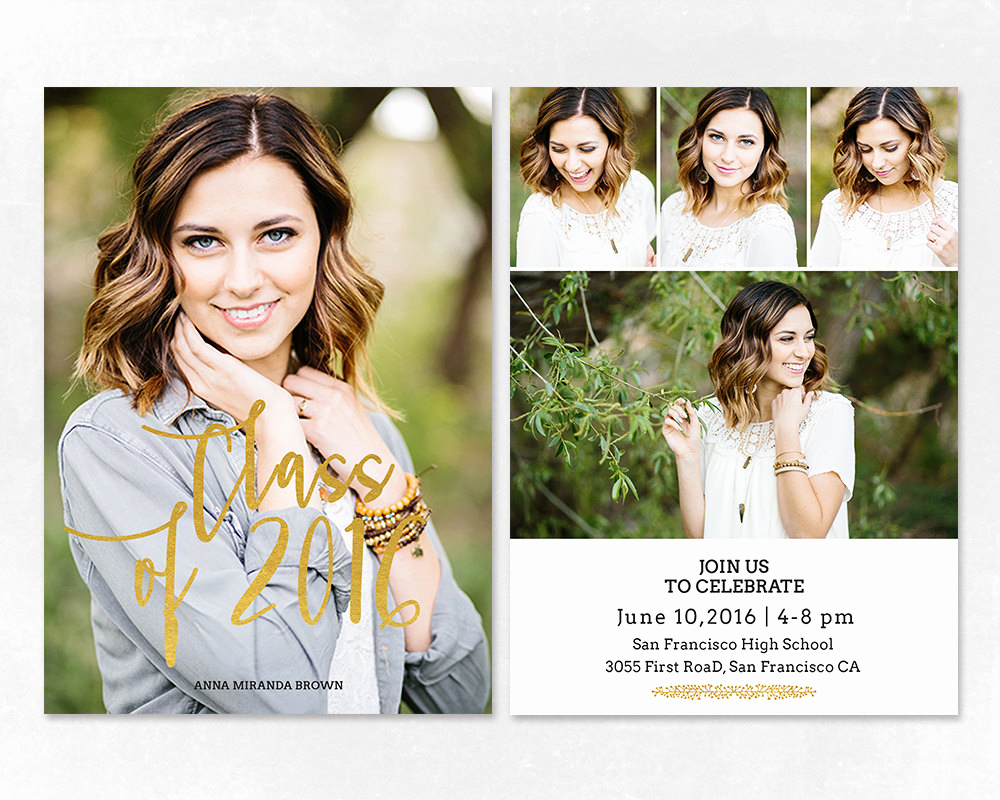 Graduation Invitation Templates Free Awesome Senior Graduation Announcement Template for by Salsaldesign