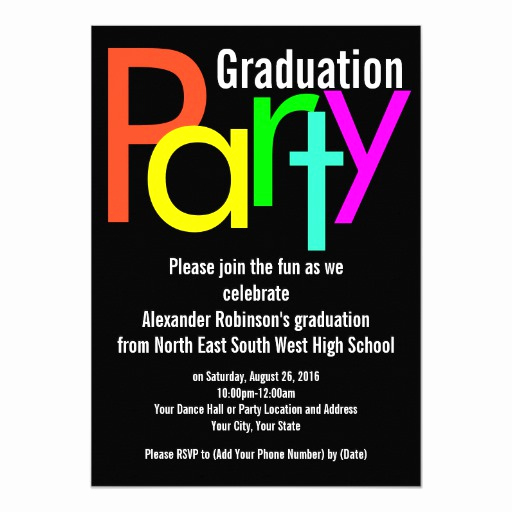 Graduation Invitation Wording Funny Luxury Fun Brights Graduation Party Invitation