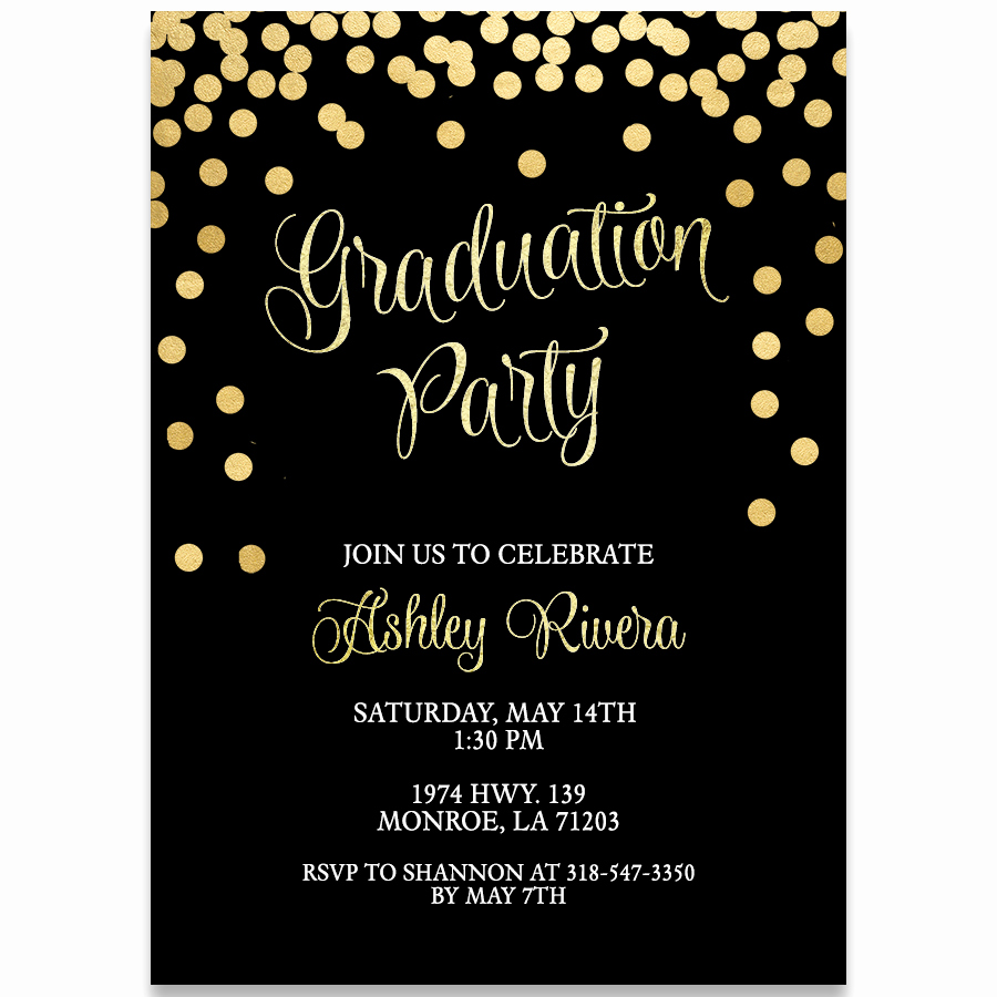 Graduation Party Invitation Cards Luxury Glitter and Gold Graduation Party Invitation – the Invite Lady