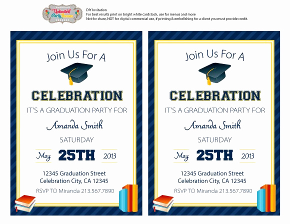Graduation Party Invitation Template Inspirational Free Graduation Party Printables From Unlimited Party