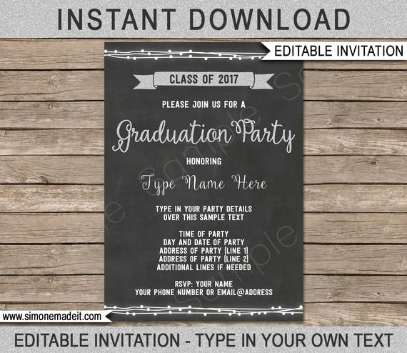 Graduation Party Invitation Text Beautiful 2017 Graduation Party Invitation Template Class Of 2017