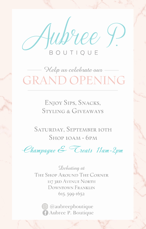 Grand Opening Invitation Ideas Beautiful Aubree P Boutique Grand Opening event