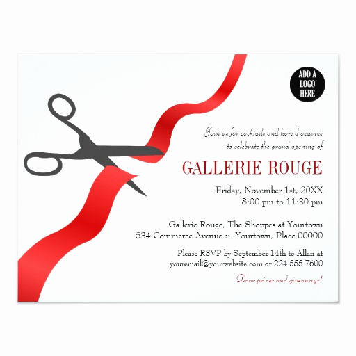 Grand Opening Invitation Ideas Luxury Simple Red Ribbon Cutting Grand Opening Card