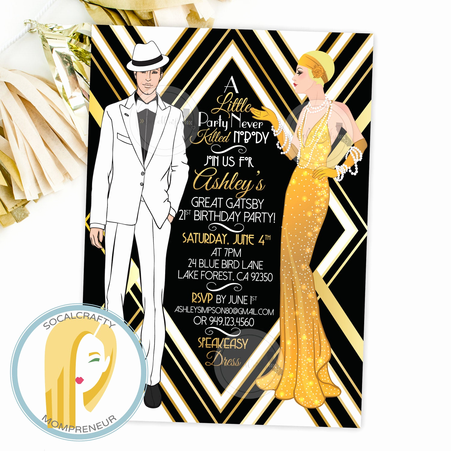 Great Gatsby Invitation Ideas – Collegio Sanlorenzo Template