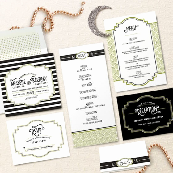 Great Gatsby Invitation Ideas Unique Design Your Perfect Wedding Invitations Art Deco Gatsby