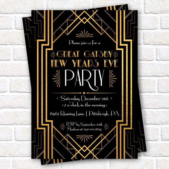 Great Gatsby Invitation Ideas Unique Great Gatsby Invitation New Years Party Invitation Christmas
