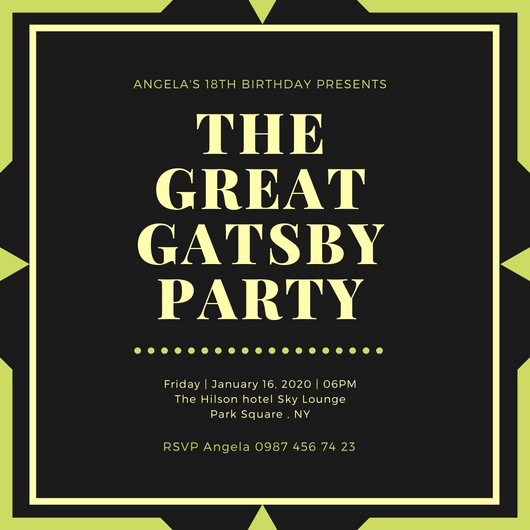 Great Gatsby Invitation Template Free Elegant Customize 204 Great Gatsby Invitation Templates Online