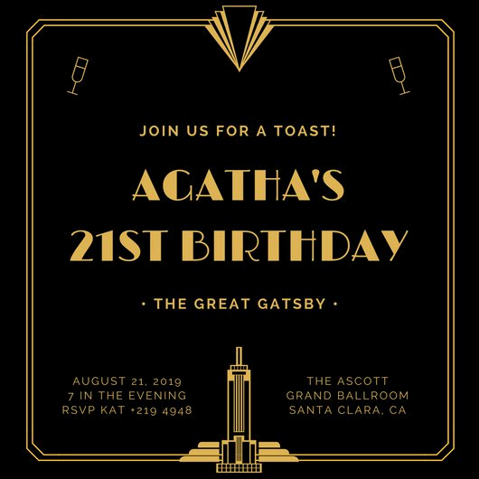 Great Gatsby Invitation Template Inspirational Customize 202 Great Gatsby Invitation Templates Online