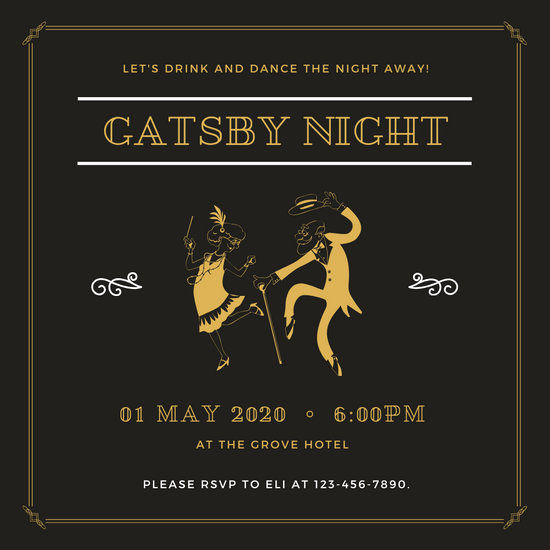 Great Gatsby Invitation Template Luxury Customize 52 Great Gatsby Invitation Templates Online Canva