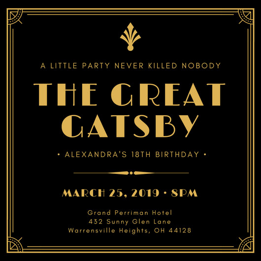 Great Gatsby Invitation Templates New Customize 204 Great Gatsby Invitation Templates Online