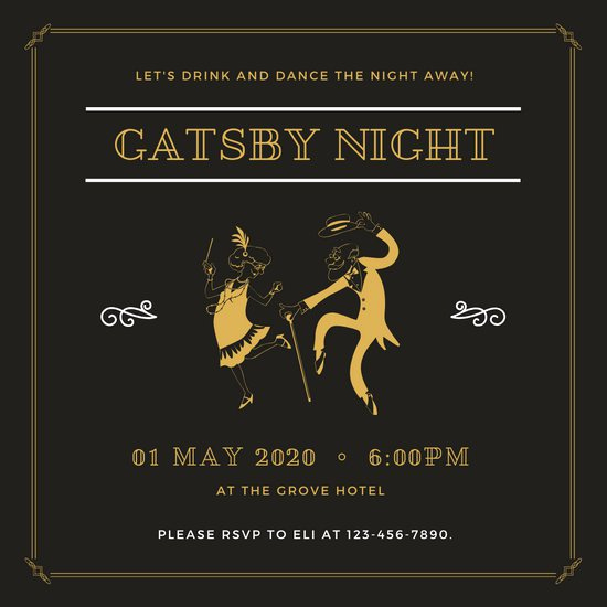 Great Gatsby Invitation Templates New Customize 52 Great Gatsby Invitation Templates Online Canva