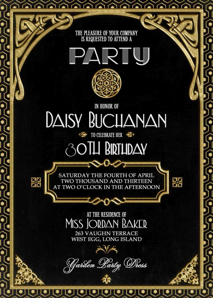 Great Gatsby Invitation Wording Best Of Invite 1 Invitations Pinterest
