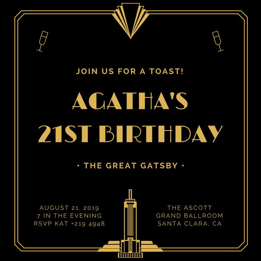 Great Gatsby Invitation Wording Fresh Great Gatsby Invitation Templates Canva