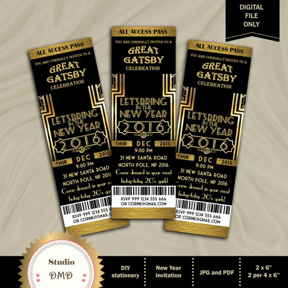 Great Gatsby Prom Invitation Lovely Great Gatsby Invitation New Year Invitation New by