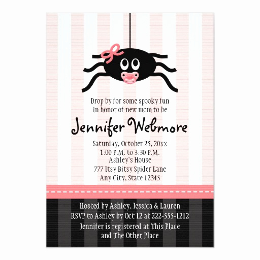 Halloween Baby Shower Invitation Inspirational Pink Spider Halloween Baby Shower Invitations