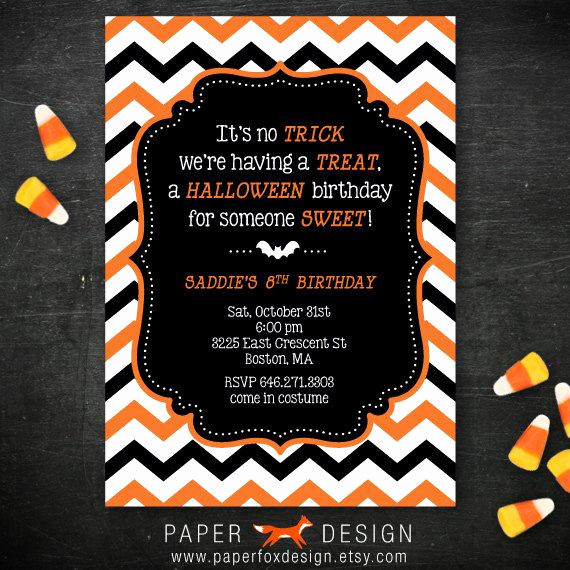 Halloween Party Invitation Ideas Beautiful Halloween Birthday Party Invitation Diy by Paperfoxdesign
