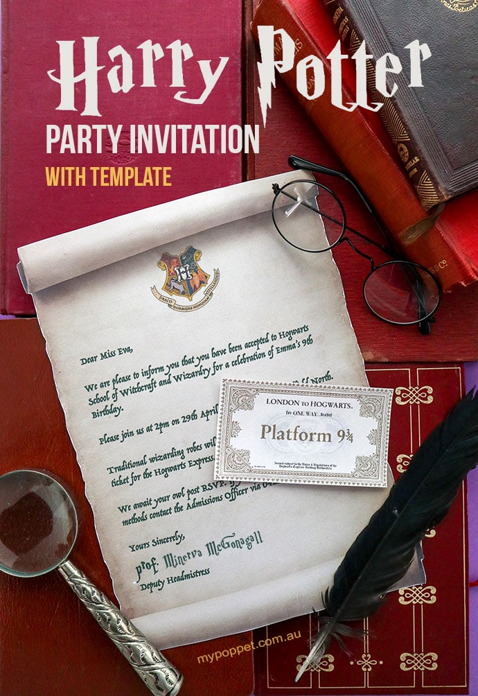 Harry Potter Birthday Invitation Lovely Harry Potter Party Invitation Template Hogwarts