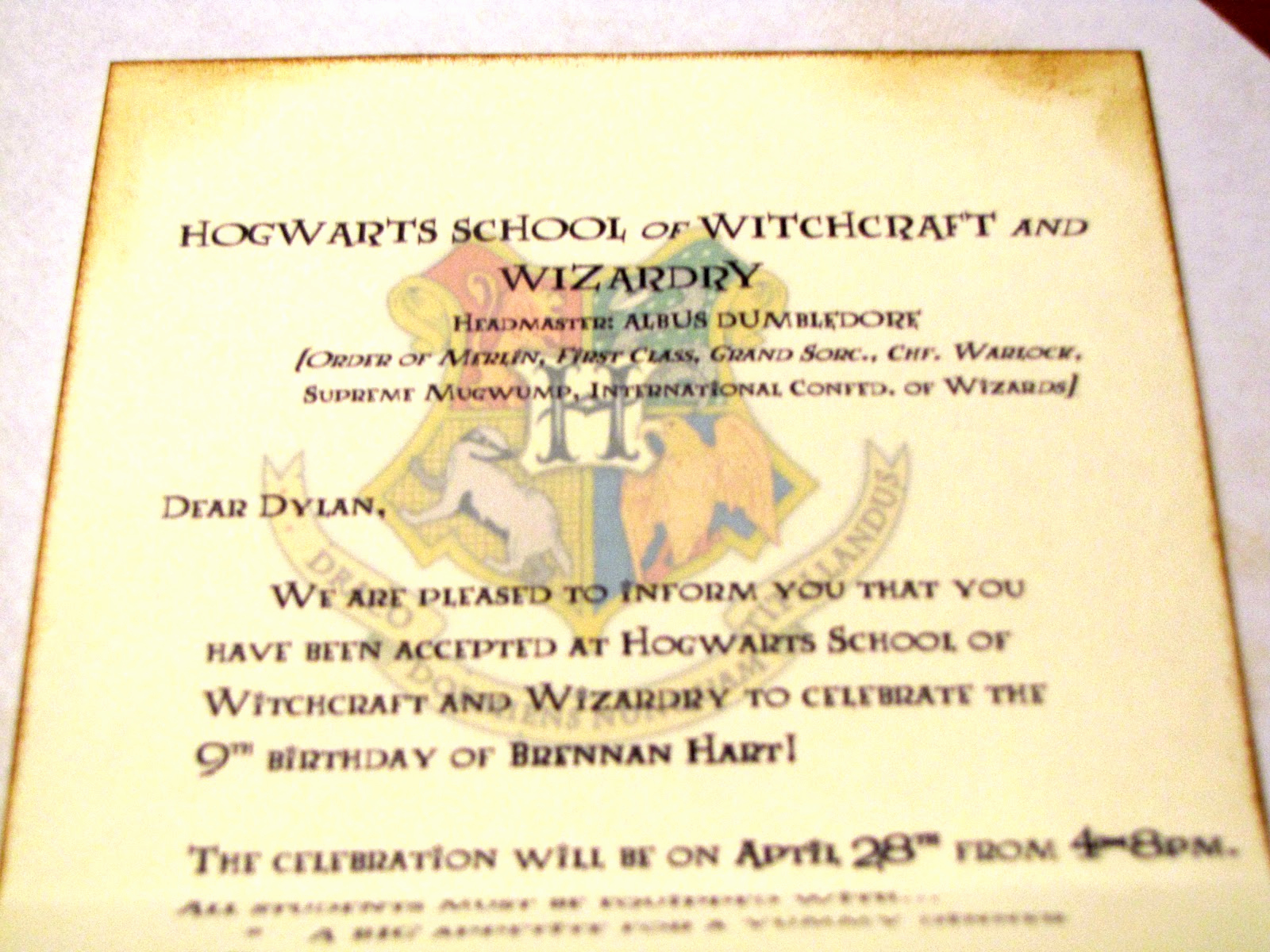 Harry Potter Birthday Invitation Wording Elegant Germerican Adventures Harry Potter Birthday Invitations