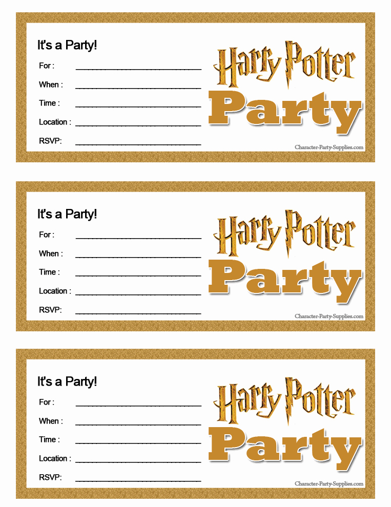 Harry Potter Invitation Template Free Unique Harry Potter Printable Party Invitations