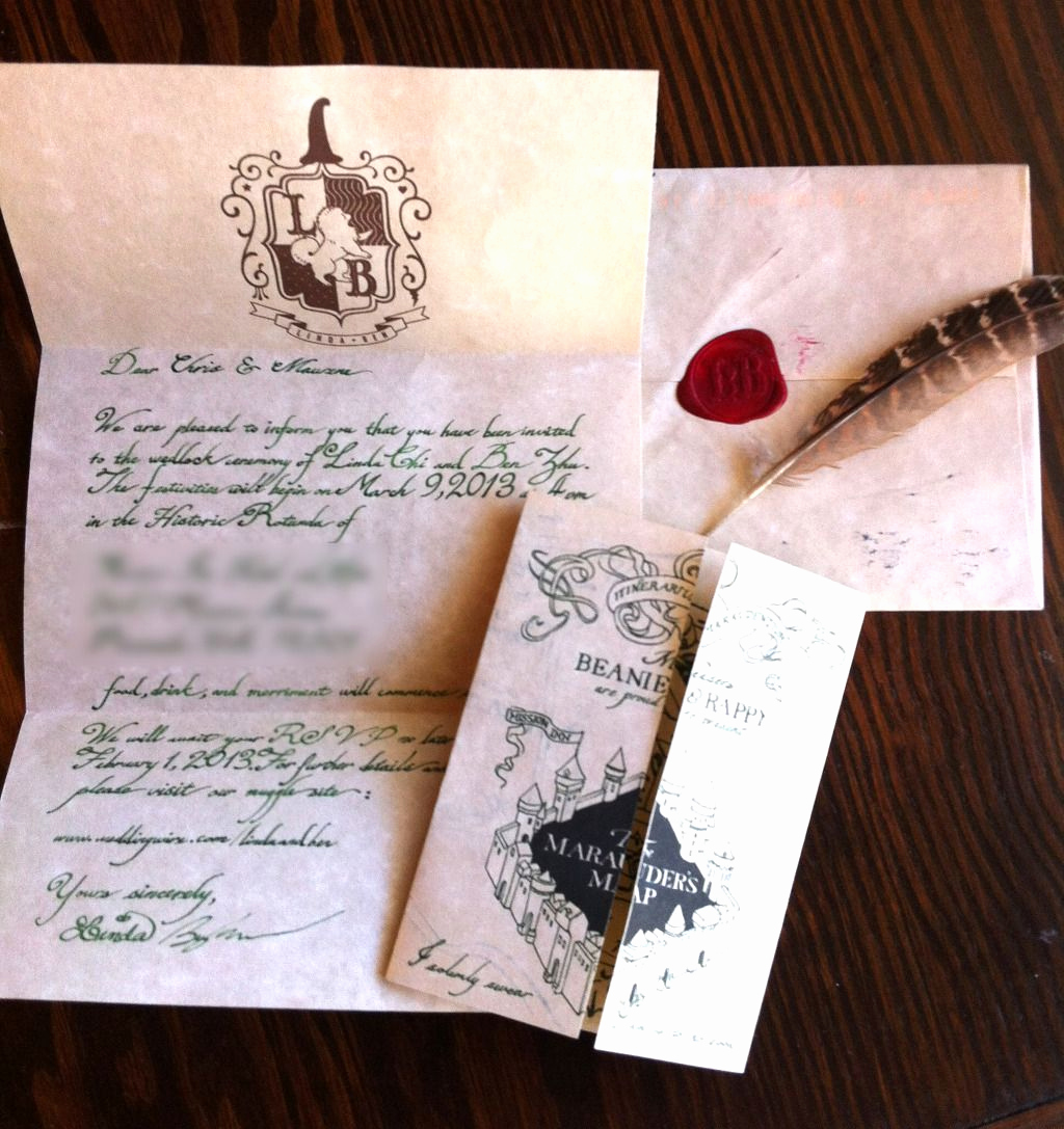 Harry Potter Invitation to Hogwarts Unique Harry Potter Letter to Hogwarts Wedding Invitation