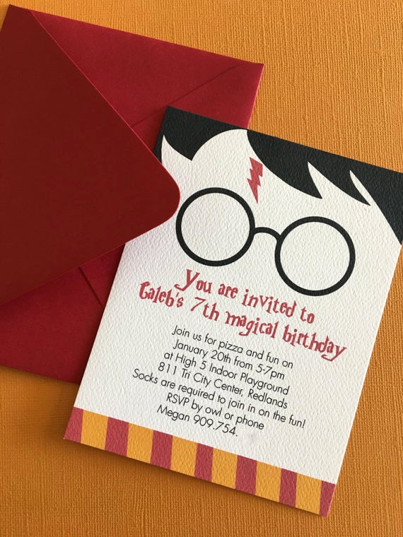 Harry Potter Party Invitation Luxury Harry Potter themed Birthday Party Invitation Magic Witch