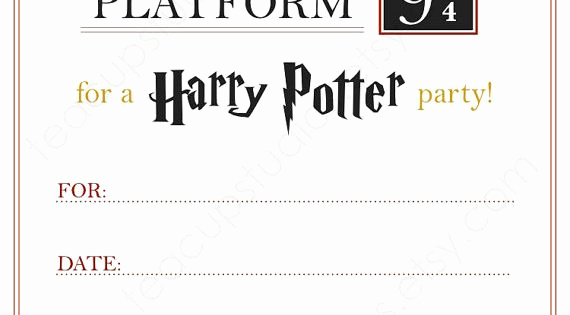Harry Potter Party Invitation Template Elegant Printable Harry Potter Invitation Pdf by Teacupstudios On