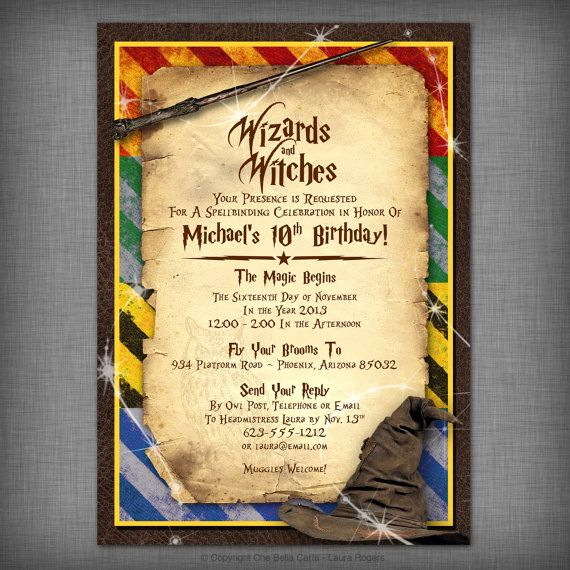 Harry Potter Wedding Invitation Templates Best Of Witches &amp; Wizards Printable Invitation