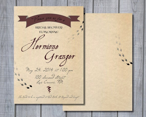 Harry Potter Wedding Invitation Templates Fresh Printable Harry Potter themed Bridal Shower Baby Shower by