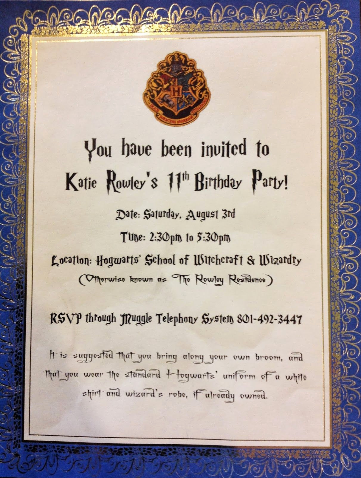 Harry Potter Wedding Invitation Templates Fresh Puddle Wonderful Learning Harry Potter Birthday Party