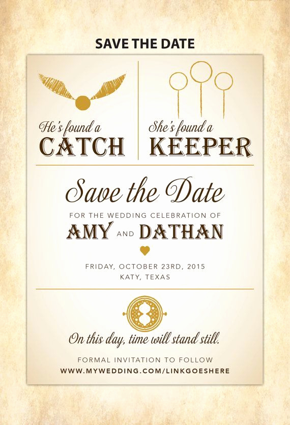 Harry Potter Wedding Invitation Templates New Harry Potter Save the Date Diy Printable