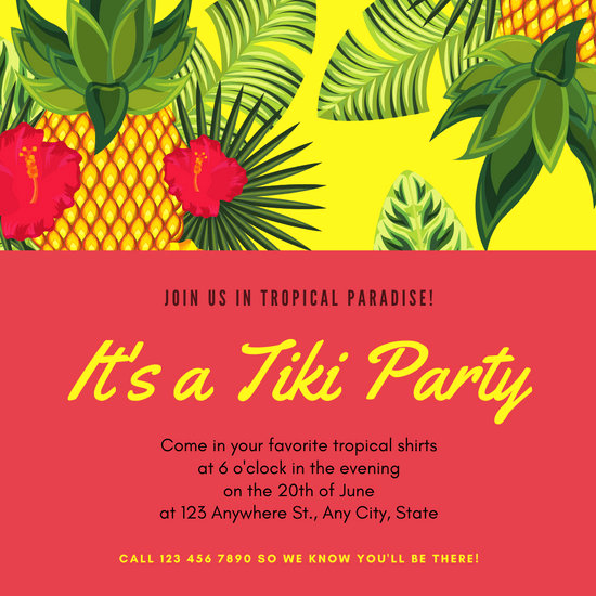 Hawaiian Party Invitation Template Inspirational Customize 2 423 Hawaiian Party Invitation Templates