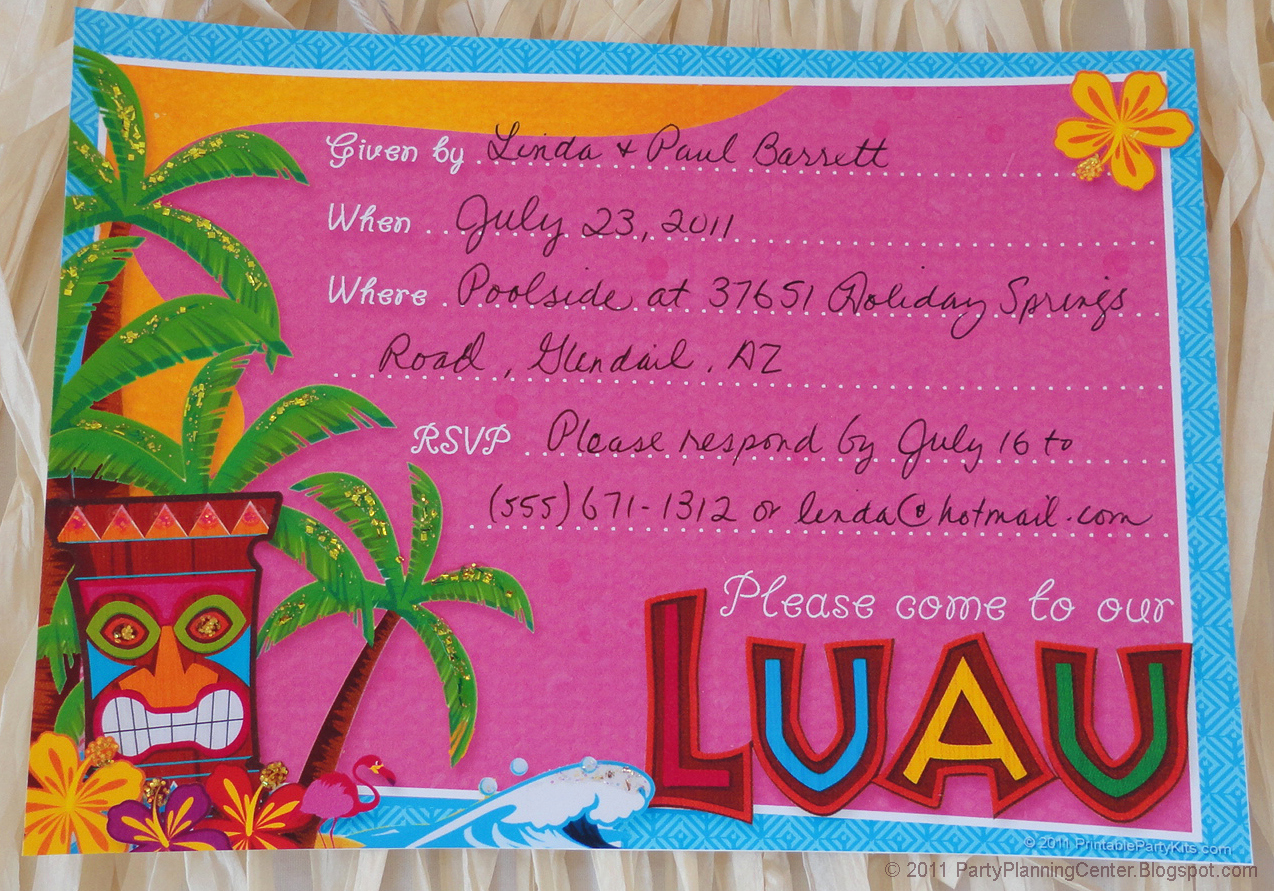 Hawaiian Party Invitation Template Unique Party Planning Center Free Printable Hawaiian Luau Party