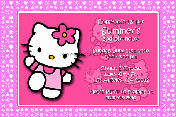 Hello Kitty Invitation Card Unique Hello Kitty Birthday Invitations