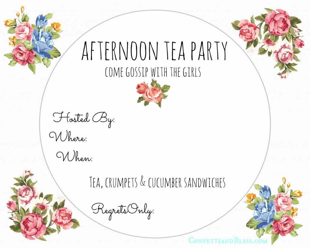 High Tea Invitation Template Awesome afternoon Tea Invitation Free