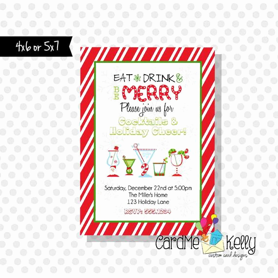 Holiday Happy Hour Invitation Lovely Items Similar to Printable Holiday Cocktails Holiday Cheer