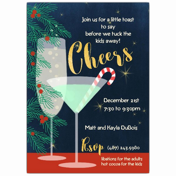 Holiday Happy Hour Invitation New Holiday Cheers Cocktail Party Invitations