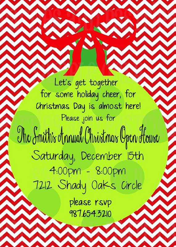 Holiday Open House Invitation Wording Elegant Christmas Open House Invitation Holiday Party Invitation