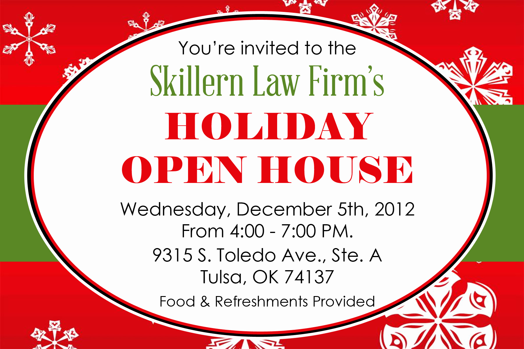 Holiday Open House Invitation Wording Lovely Holiday Open House Skillern Law Firm Pllc