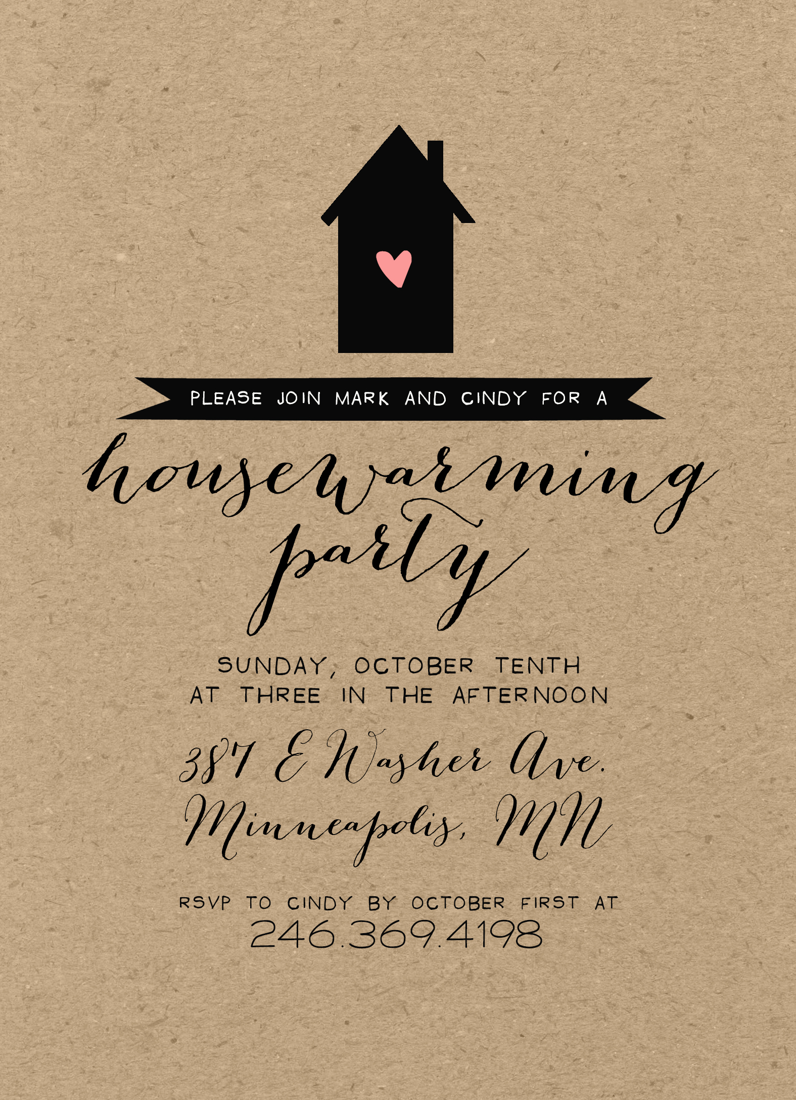 House Blessing Invitation Wording Elegant Kraft Housewarming Party Invitation Rustic Shabby Chic