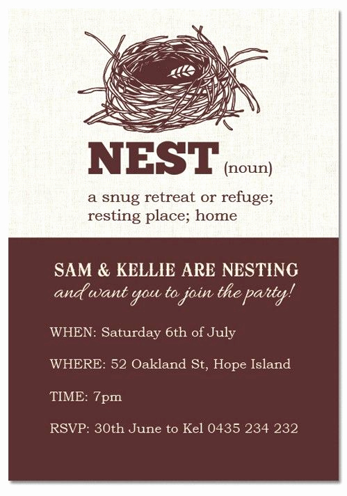 House Blessing Invitation Wording Elegant Only $1 00 Each Check Out Our &quot;nest Noun &quot; Housewarming