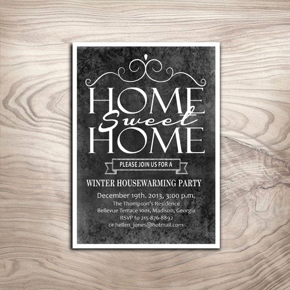 House Blessing Invitation Wording Inspirational Chalkboard Housewarming Party Invitation Winter Diy