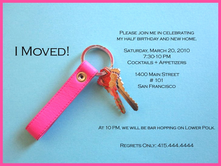 Housewarming Invitation Wording Samples Best Of E Party with Me Half Birthday Housewarming — Invite