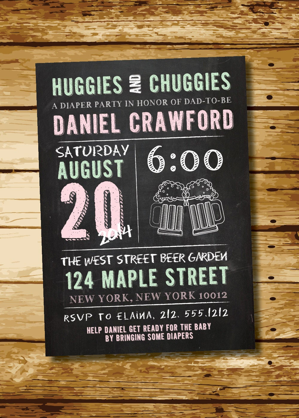Huggies and Chuggies Invitation Lovely Huggies &amp; Chuggies Chalkboard Man Shower Diaper Party